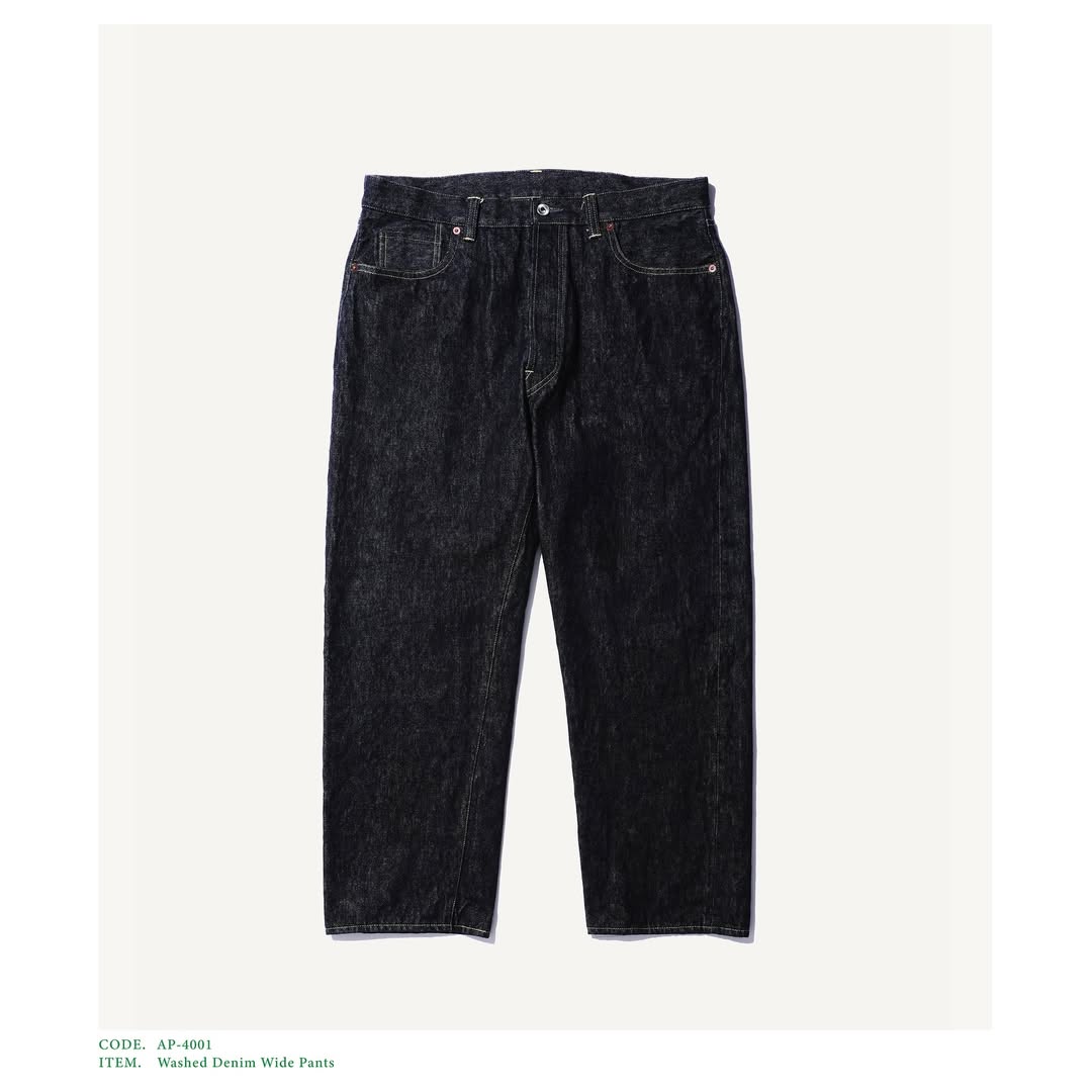 A.PRESSE 25AW Washed Denim Wide Pants